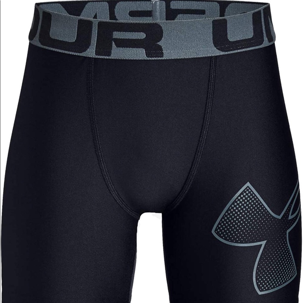 Under  Armour  Boy’s HeatGear Fitted Shorts Black/Pitch Gray X-Large